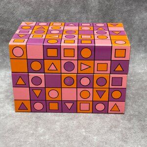 Syndicate Mfg. Co. MCM Geometric Recipe Box Orange/Pink/ Purple Retro